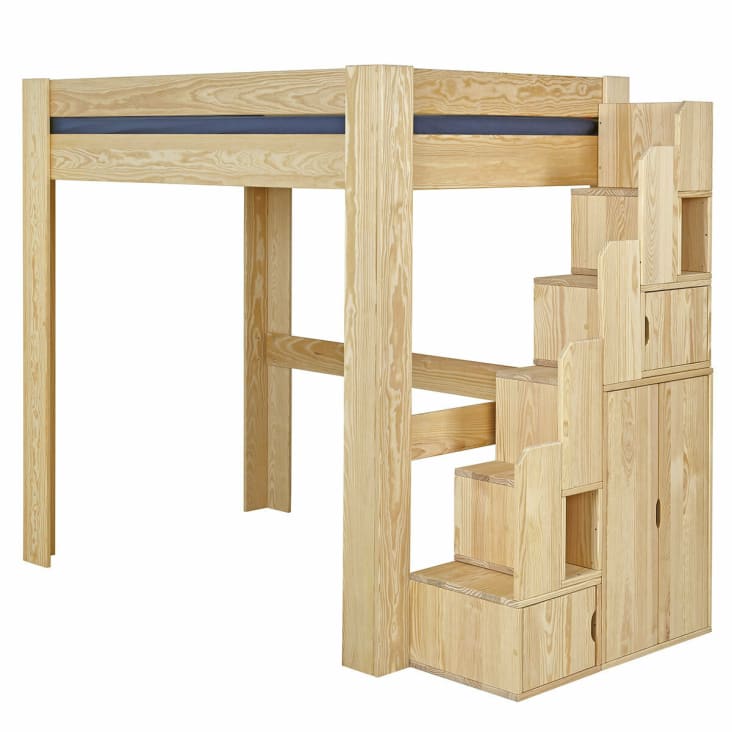 Lit Mezzanine 200x90cm Blanc Avec Matelas - Occasion Bon état