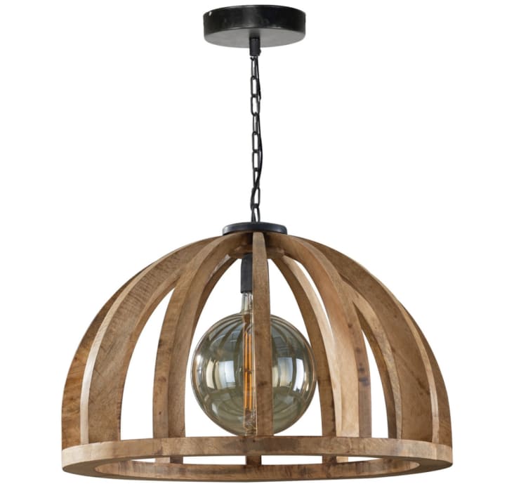 Lampadario In Legno Classico Crema Sbiancato Con Paralume 6 Luci Smergo