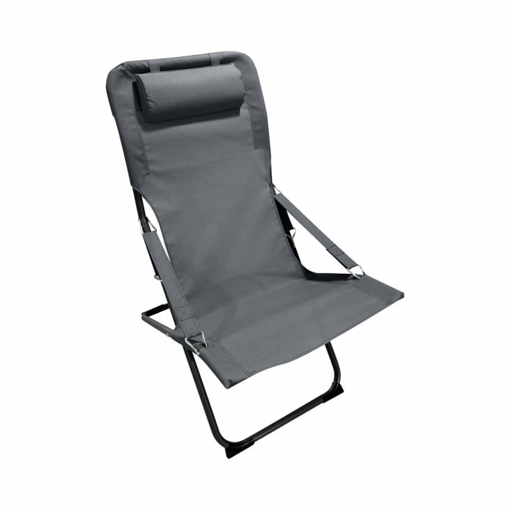 Klappliegestuhl Aus Stahl Und Polyester 88x63x83 Cm Grau Maisons Du Klappliegestuhl Aus Stahl Und Polyester 88x63x83 Cm Grau Maisons Du