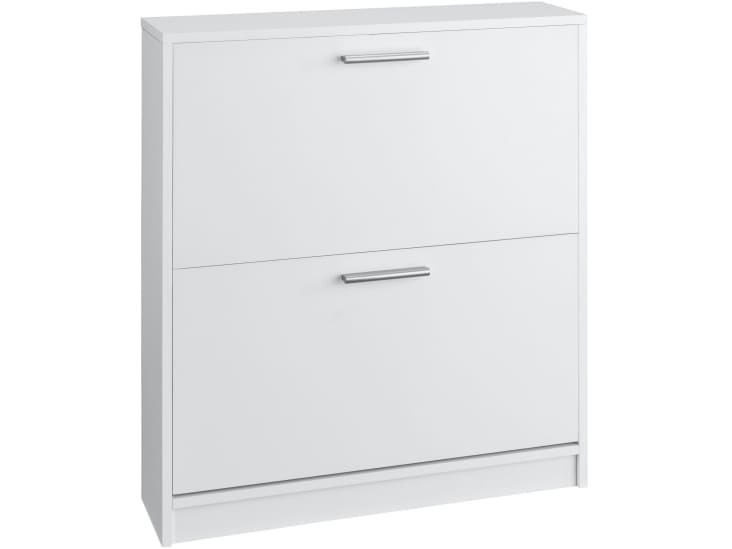 Scarpiera A Ribalta Smuxee Noce 60 Cm - 2 Cassetti Salvaspazio Per Ingresso Con Design Scanalato - copertina