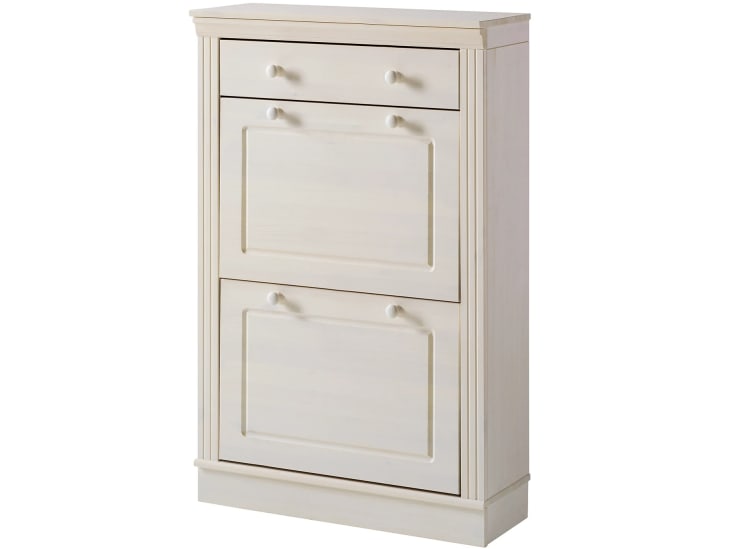Mobile Scarpiera Con 2 Cassetti A Ribalta E Ripiani Regolabili Bianco Homcom M25192178