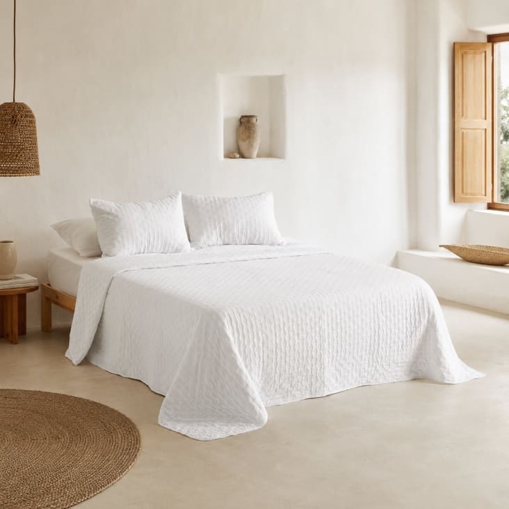 Couvre Lit Blanc Moderne