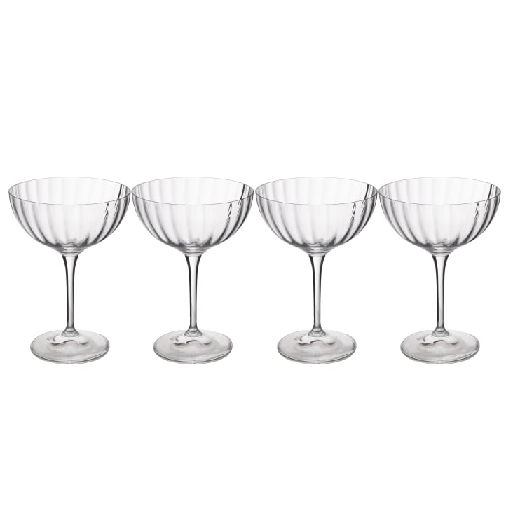 Verres à Pied Empilables - Lot De 3 - 21cl - Fond Coloré - Transparent