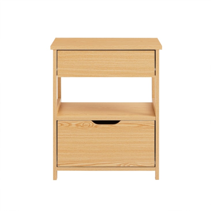 Table D'appoint Avec Tiroir En.casa - 39x55x40cm Effet Chêne Noir, 30kg Charge