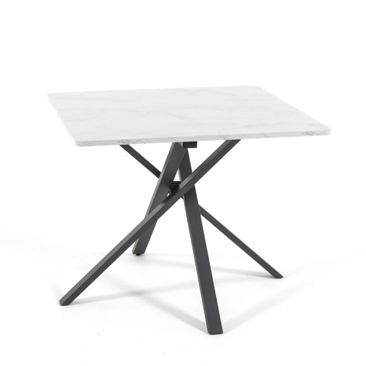 Mesa De Bar Cuadrada 70x70 Cm - Base Central De Metal Y Tablero Laminado, Para Interior O Exterior Cubierto