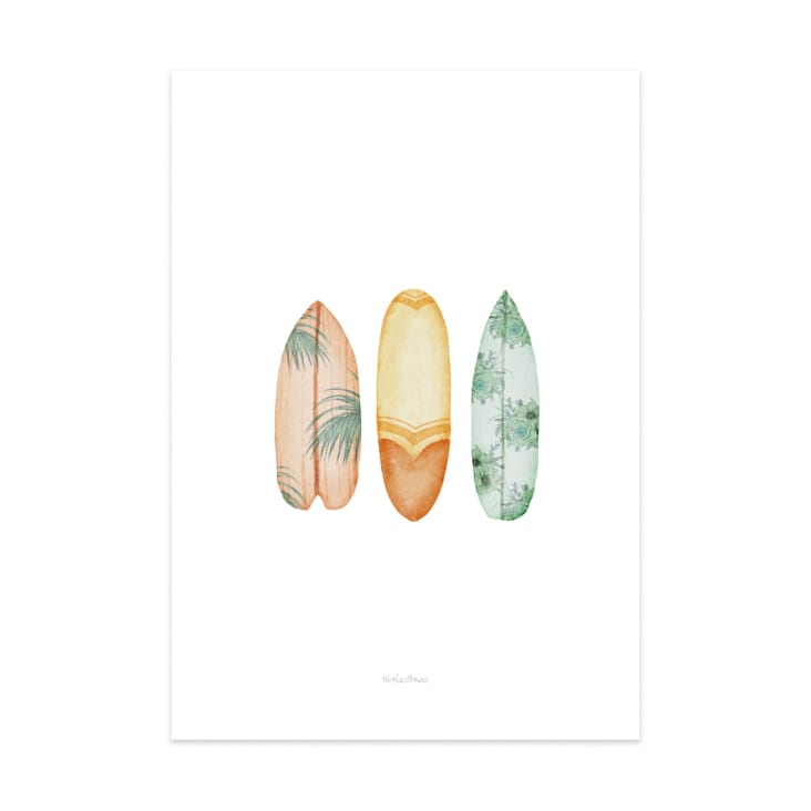 Poster Mural Plage Surf 50x40 Cm – Ambiance Torche & Vacances – Décoration Moderne Pour Salon Ou Chambre