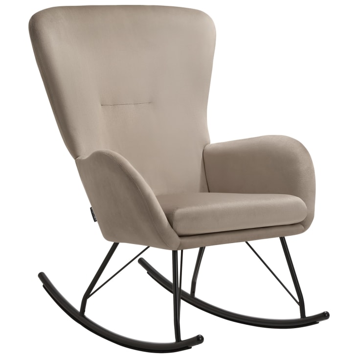 Poltrona A Dondolo Cathy In Velluto - Reclinabile Con Schienale Regolabile E Tasca - Foto 11