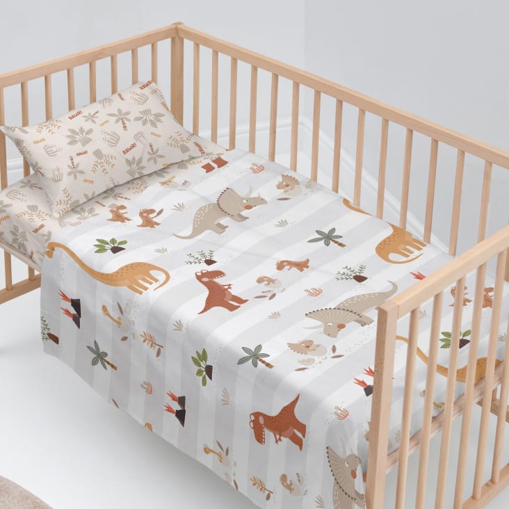 CLEAVEN Parure De Lit Enfant 100x135 Cm 100% Coton - Housse De Couette + Taie D'Oreiller 40x60 Cm, Linge De Lit Bébé Doux Pour Fille Et Garçon