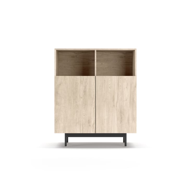 Bahut 3 Portes Et 3 Niches Wayne Chene Brossé/noir