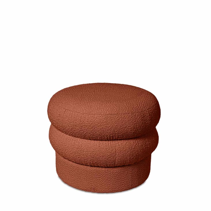 Icon Vita Pouf Poggiapiedi In Velluto Terracotta - Sacco Quadrato Con Riempimento Incluso - Leggero E Versatile Per Soggiorno E Camera Da Letto