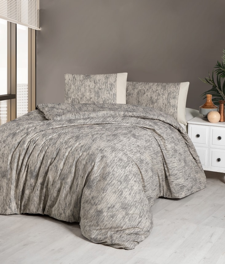 Juego De Funda Nórdica + 2 Fundas De Almohada Lovely Casa (260x240 Cm) - Color Gris