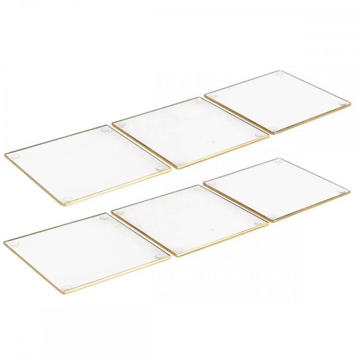 Posavasos De Mármol Dorado Absorbentes Base De Corcho,... | Cuotas Sin