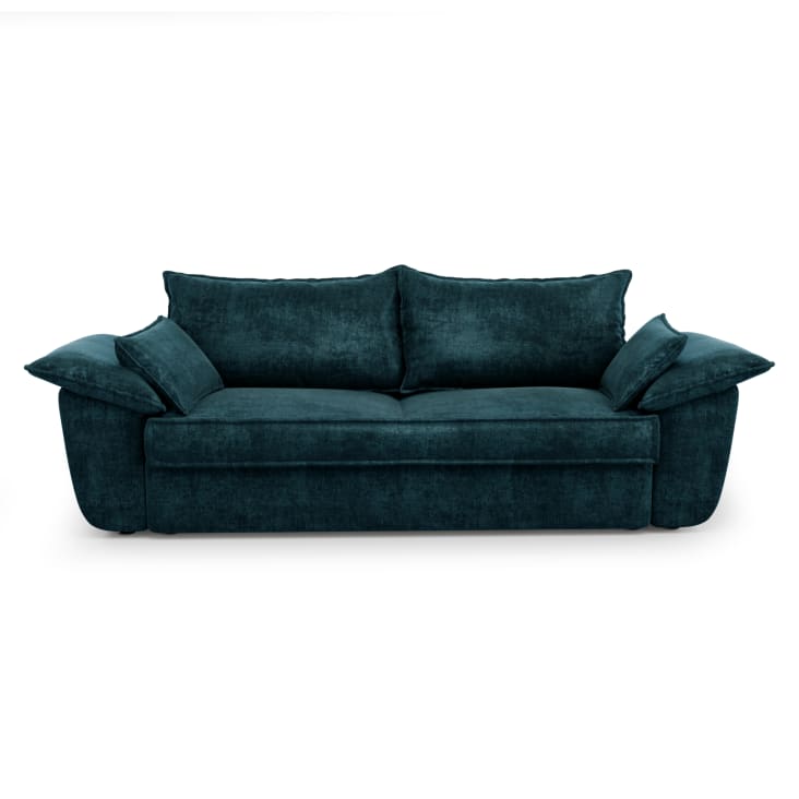 Sofa Divano Blu Pavone Divano Posti Velluto Blu Pavone 230cm Sasha