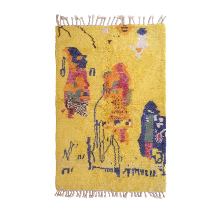 Tapis berbère en laine abstrait jaune 164 x 245 Berbère | Maisons du Monde