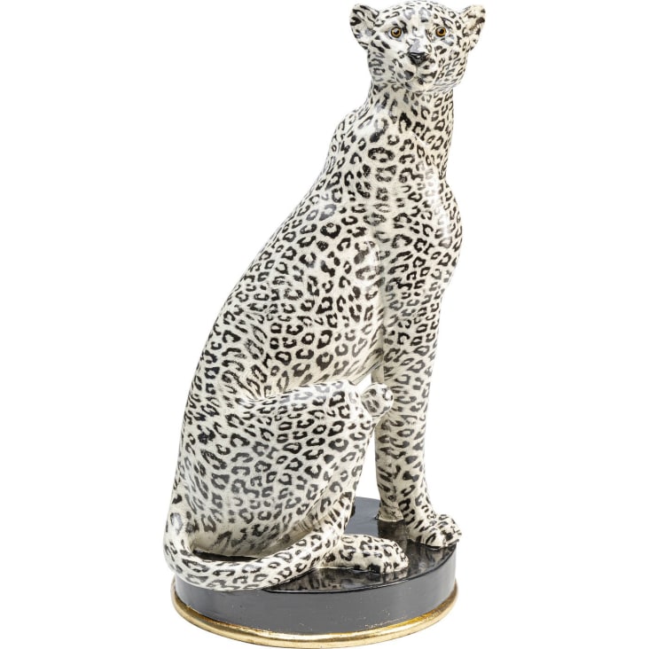 Figurine Guépard En Polyrésine - Doré - Déco Maison Réaliste - 15.65" X 6.75" - Neuf