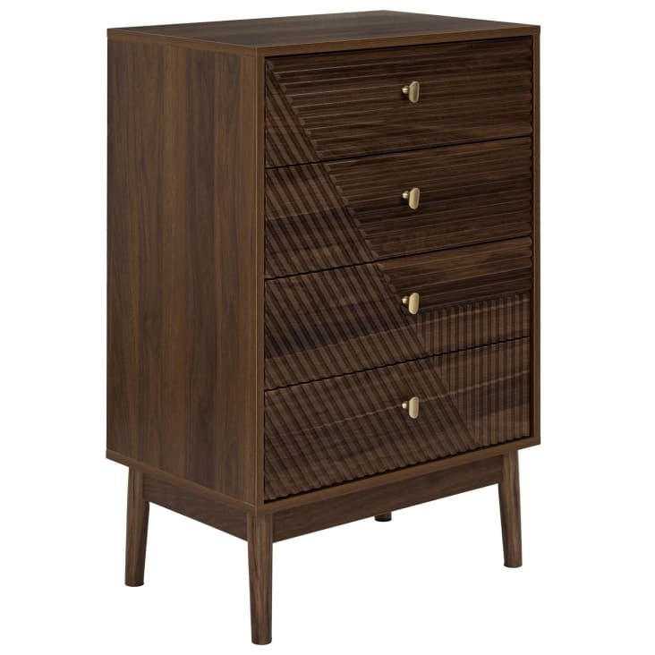 Commode Charlie Paris Prix 4 Tiroirs - Bois Marron 90cm - Neuf