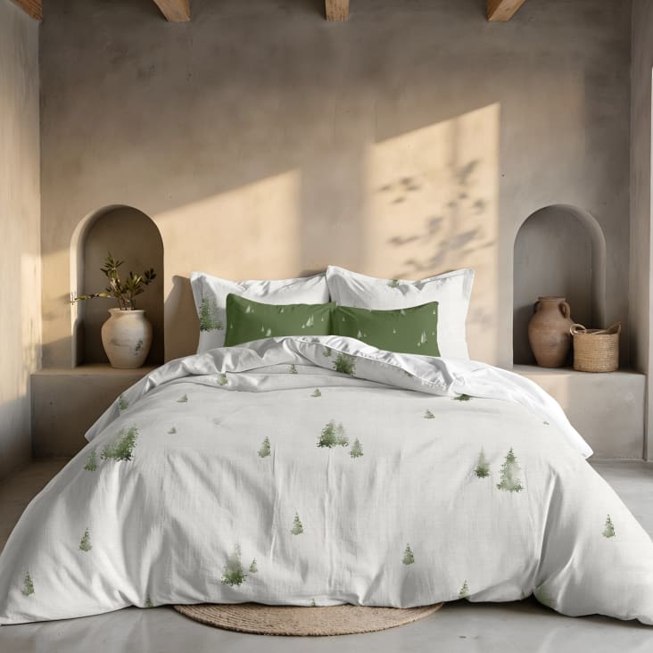 PiP Studio Biancheria Da Letto In Percalle 100% Cotone – Verde Scuro, 1 Copripiumino 200x200 Cm + 2 Federe 80x80 Cm