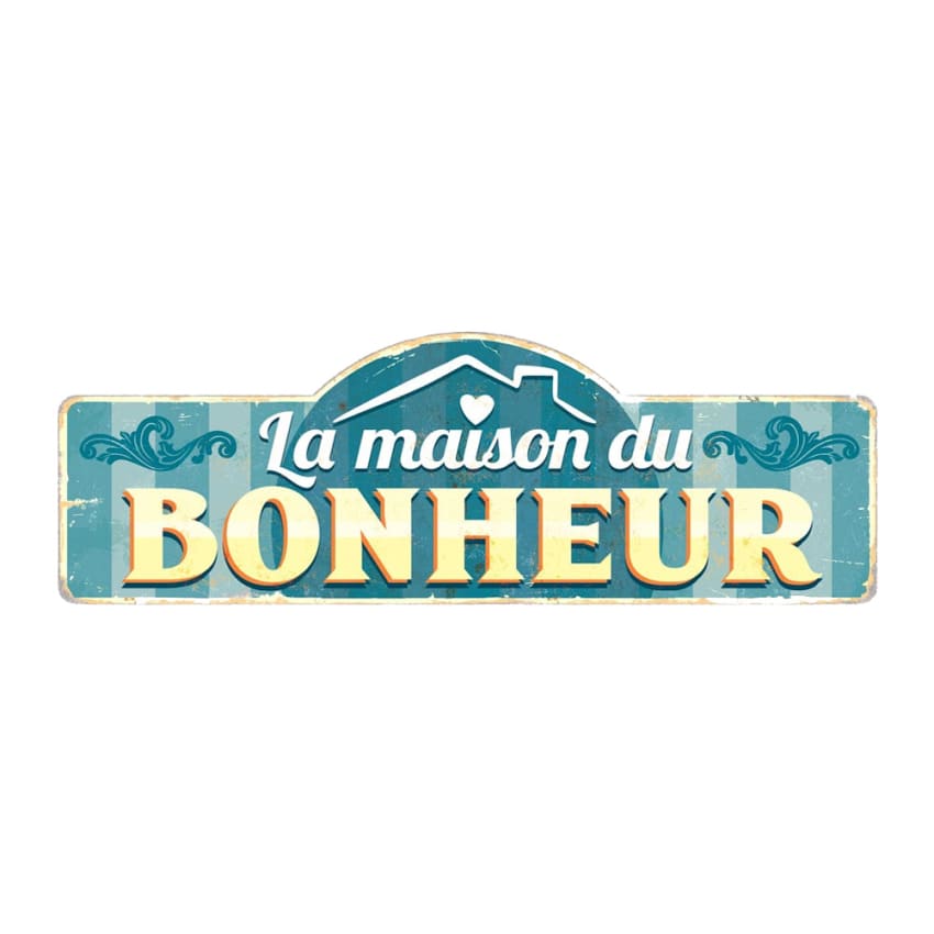 Panneau Décoratif Métallique "Mon Coin Bonheur BAR" - Plaque En étain Vintage 12 X 8 Pouces - Pour Maison, Bar, Cave