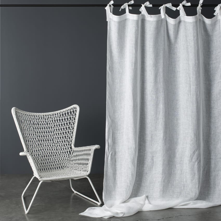 D'Moksha Tenda In Canapa Bianca 132x240 Cm – 100% Puro Lino, Ecologica, Filtra Luce, 1 Pannello Con Tasca Per Asta