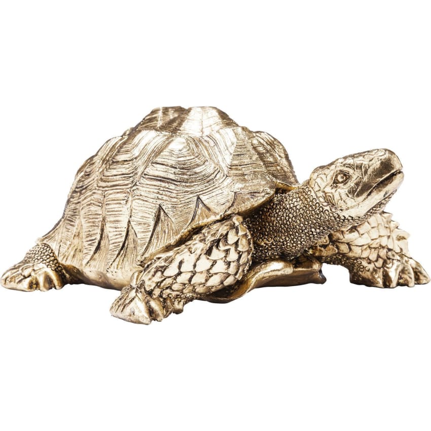 Très belle sculpture de Tortue de mer en bronze brossé (dorée) sur socle - Décoration