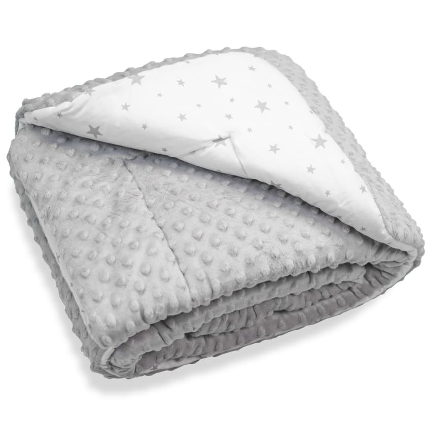 Boritar - Coperta per bambini, super morbida, a doppio strato, con retro punteggiato, coperta con elegante stampa floreale, 75 x 100 cm