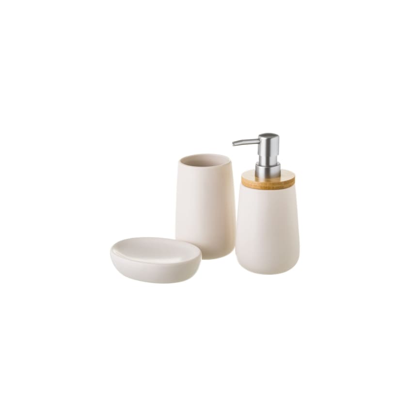 Ensemble Salle De Bain En Bambou - 4 Pièces (porte-brosse à Dents, Distributeur, Gobelet, Porte-savon) - Noir - 10