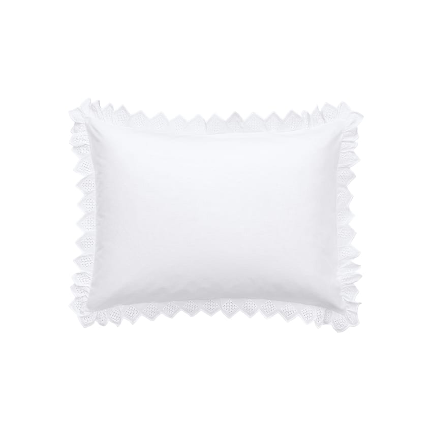 Taie d'oreiller MARO HOME blanche avec bordure dorée, 40x40