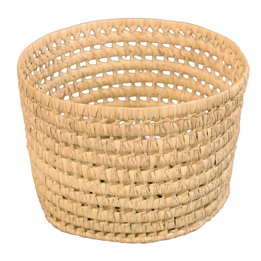 Cache pot rond en osier gris (Lot de 5