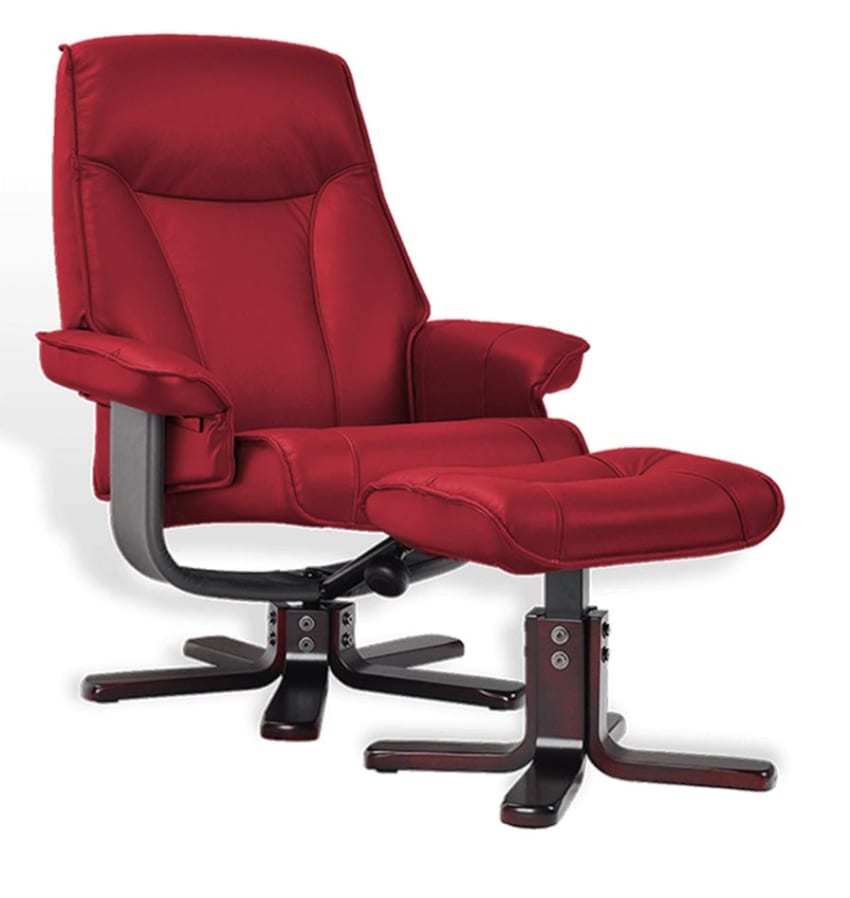 Chaise Longue Holiday - Rembourrée, Inclinable - 180x62x84 Cm - Cuir Synthétique Et Tissu - Pieds Chromés