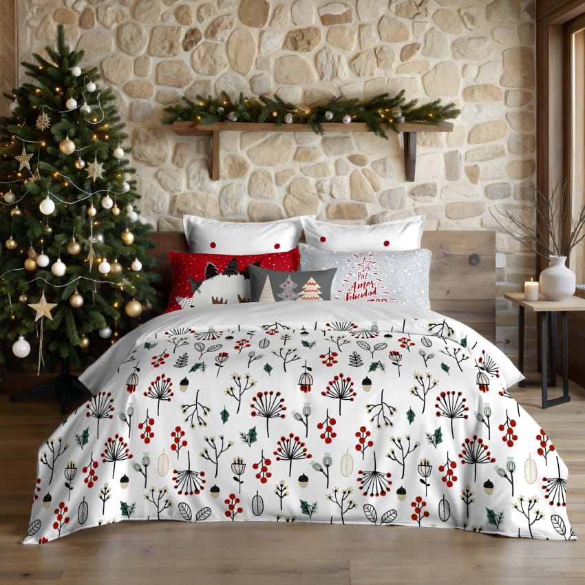 Fusion Copripiumino Matrimoniale 200x200cm Con Animali Artici – 2 Federe Incluse, Biancheria Natale, Orso Polare E Pinguini