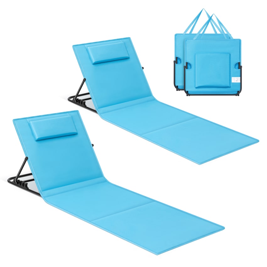 U-DO Chaise Longue d'extérieur Portable Chaise de Sieste Pliable - Bleu