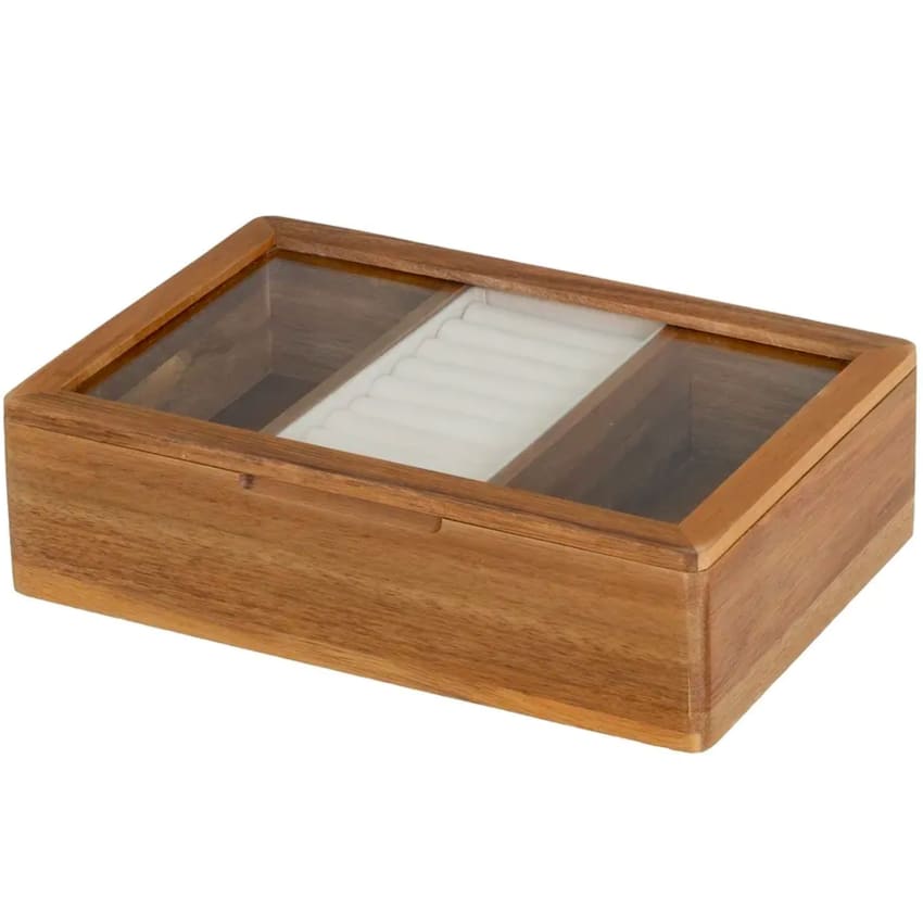 Boîte à Bijoux Verticale MELE & CO Genève – Bois Java – Avec Défaut