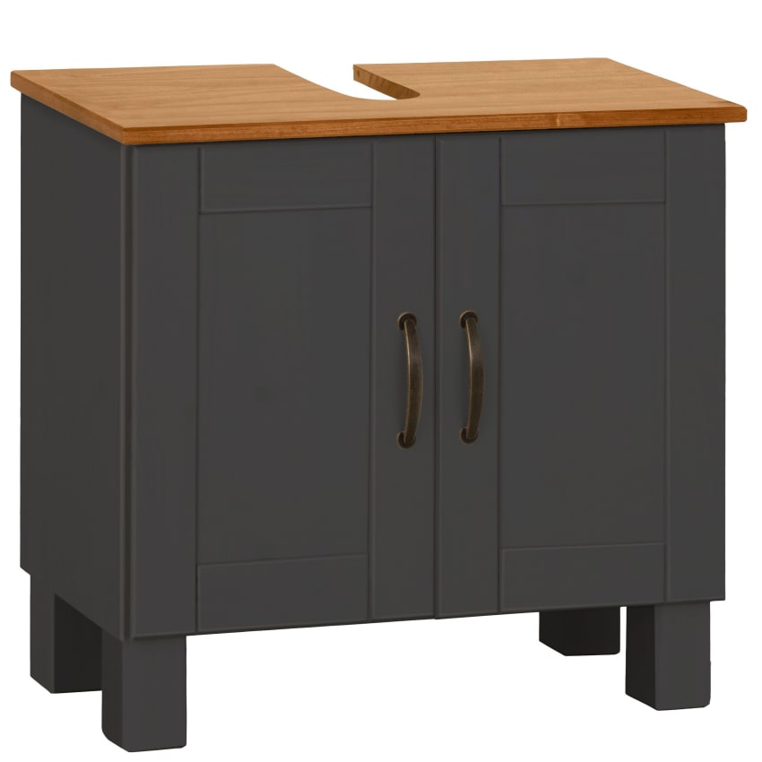 Meuble Sous Vasque Double à Poser Gris Perma L.120 X H.80,6 X P.45 Cm - Brico Dépôt