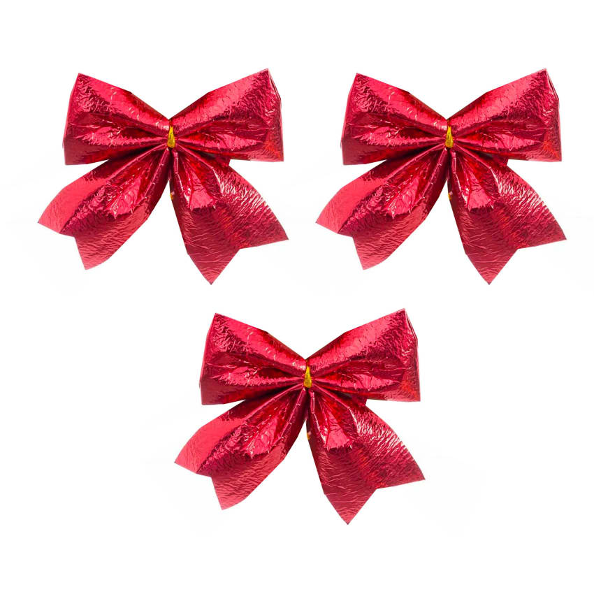 Lot De 30 Nœuds Décoratifs Rouges Pour Noël - 8x8 Cm - Pour Sapin, Emballage Cadeaux, Déco De Fête