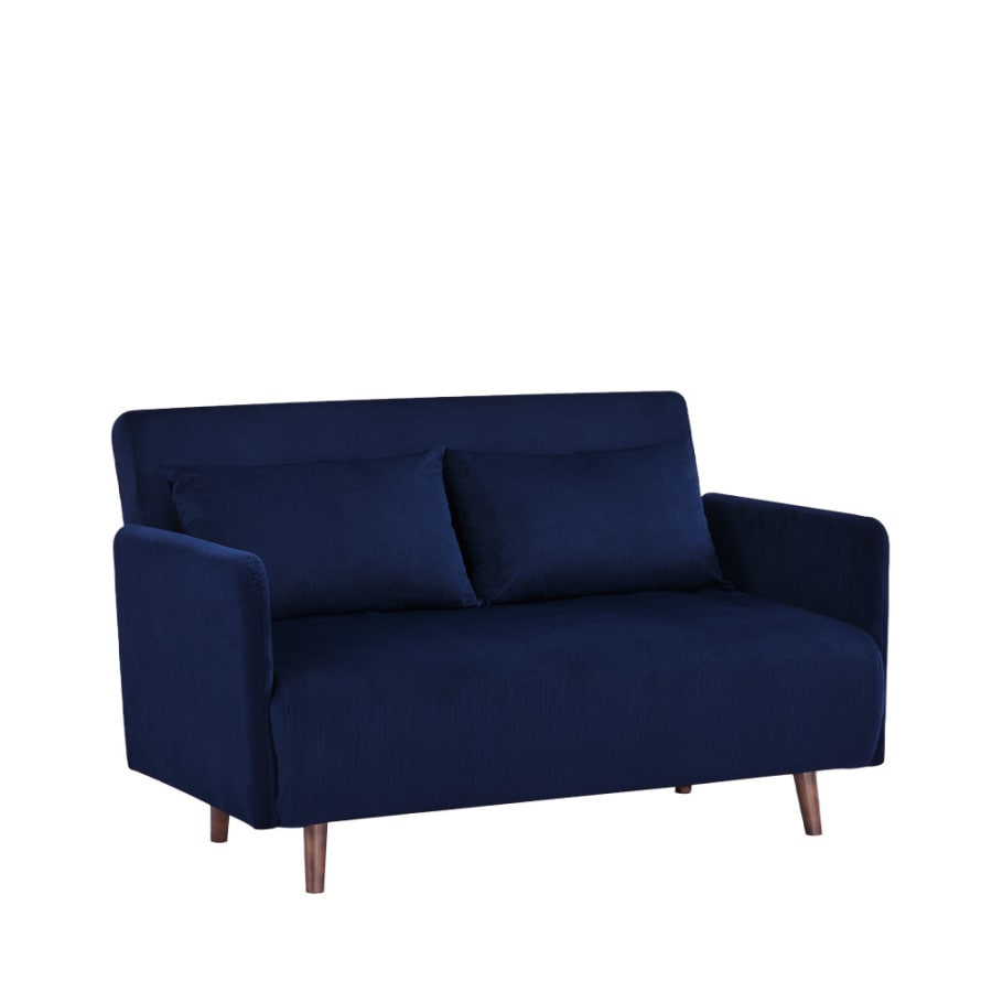 Canapé Belushi Drawer, coloris velours côtelé - bleu marine