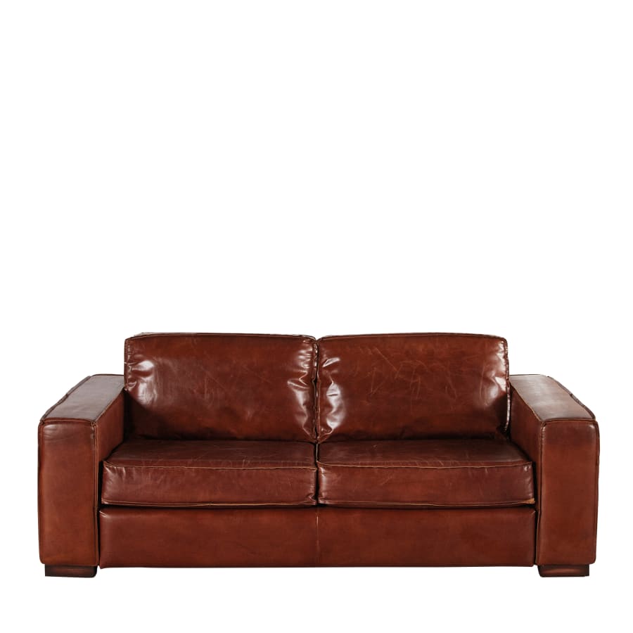 Canapé Colonel Maisons du Monde, coloris vintage cuir marron