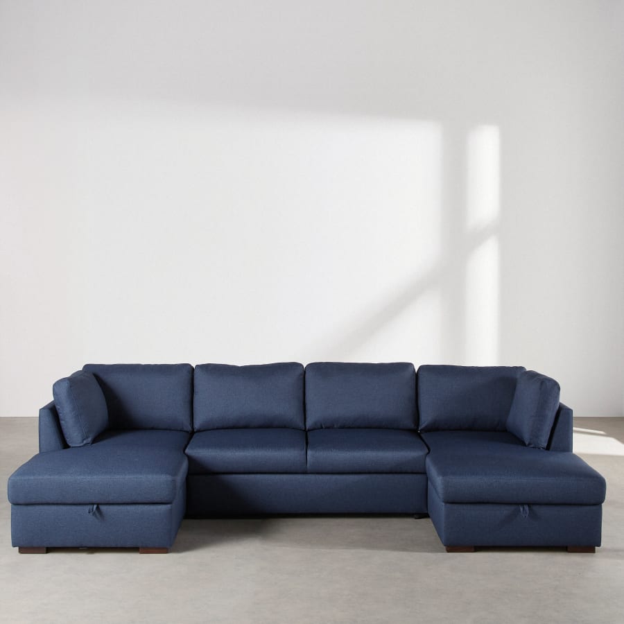 Canapé Times Square Maisons du Monde, coloris bleu nuit