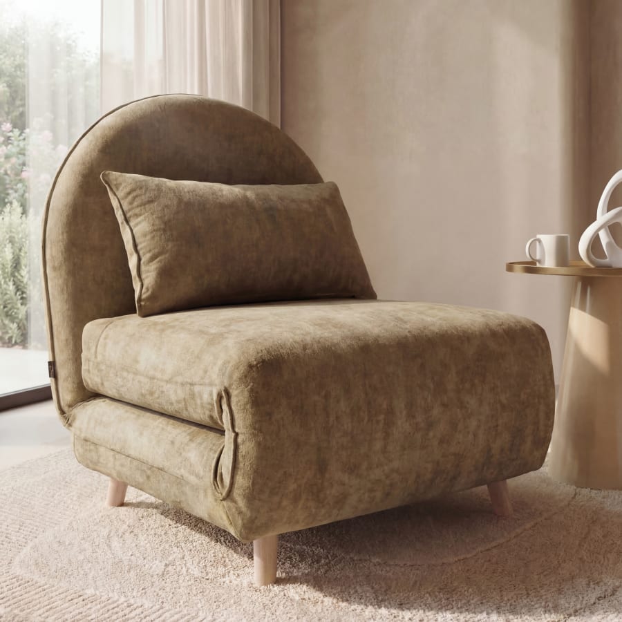 Canapé Ponio Maisons du Monde, coloris clic-clac vert kaki