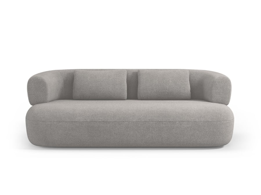 Canapé Jenny Micadoni Home, coloris bouclé gris clair
