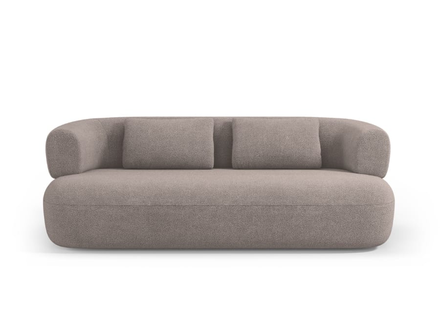 Canapé Jenny Micadoni Home, coloris bouclé marron clair