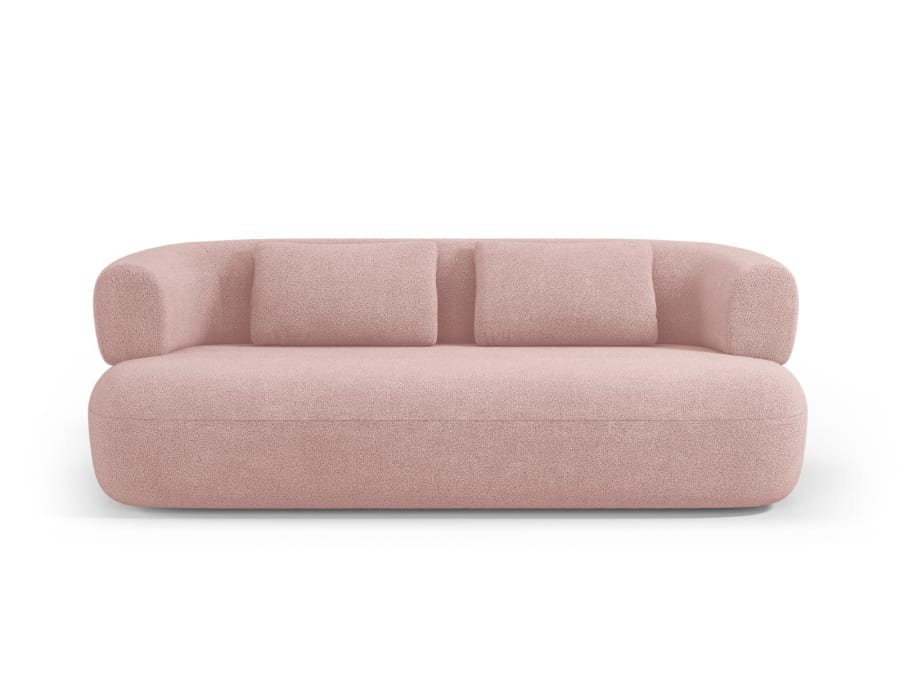 Canapé Jenny Micadoni Home, coloris bouclé rose poudré