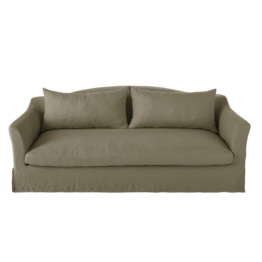 Canapé Anaelle Maisons du Monde, coloris lin vert kaki