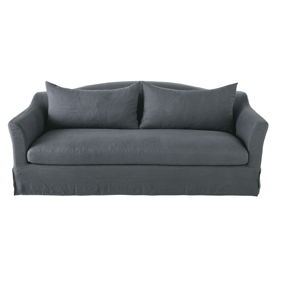Canapé Anaelle Maisons du Monde, coloris lin lavé gris anthracite