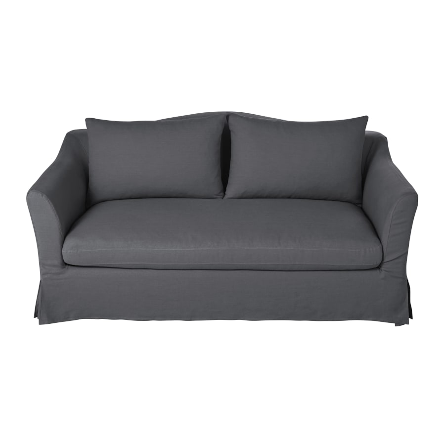 Canapé Anaelle Maisons du Monde, coloris lin gris anthracite