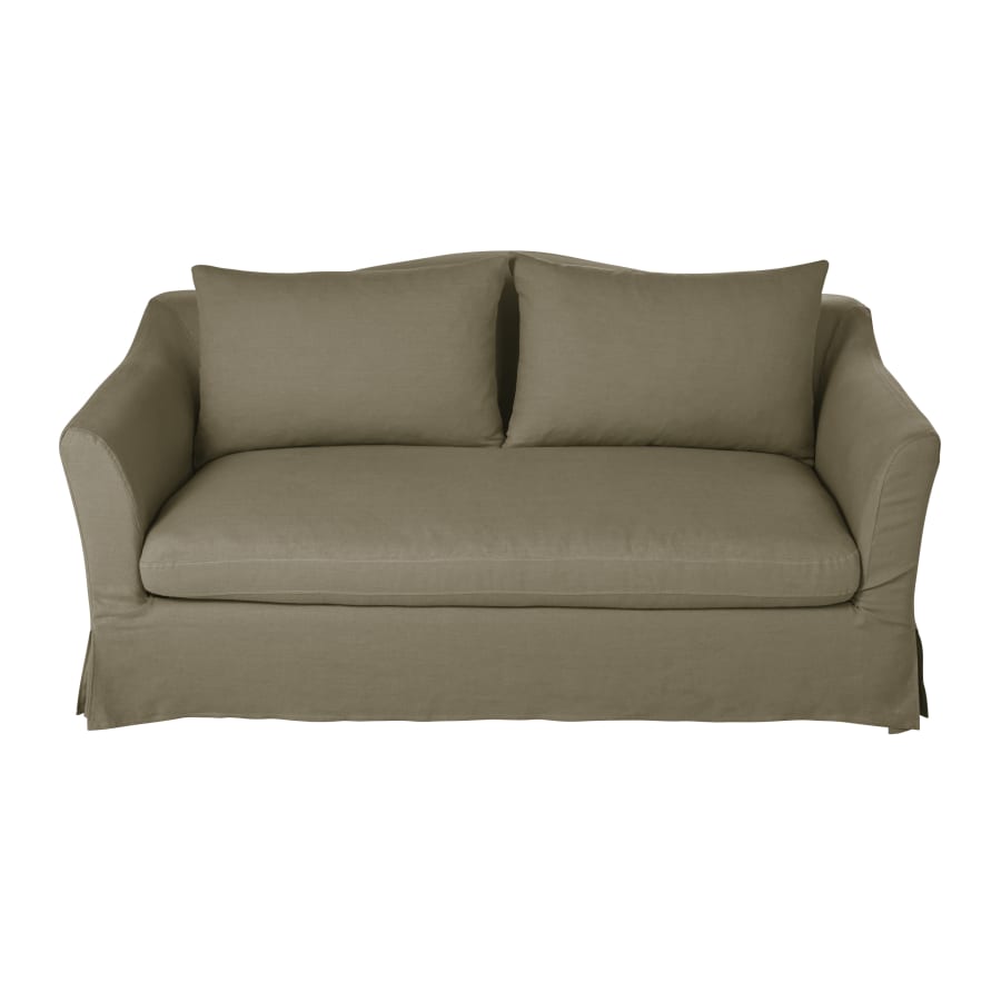 Canapé Anaelle Maisons du Monde, coloris lin vert kaki