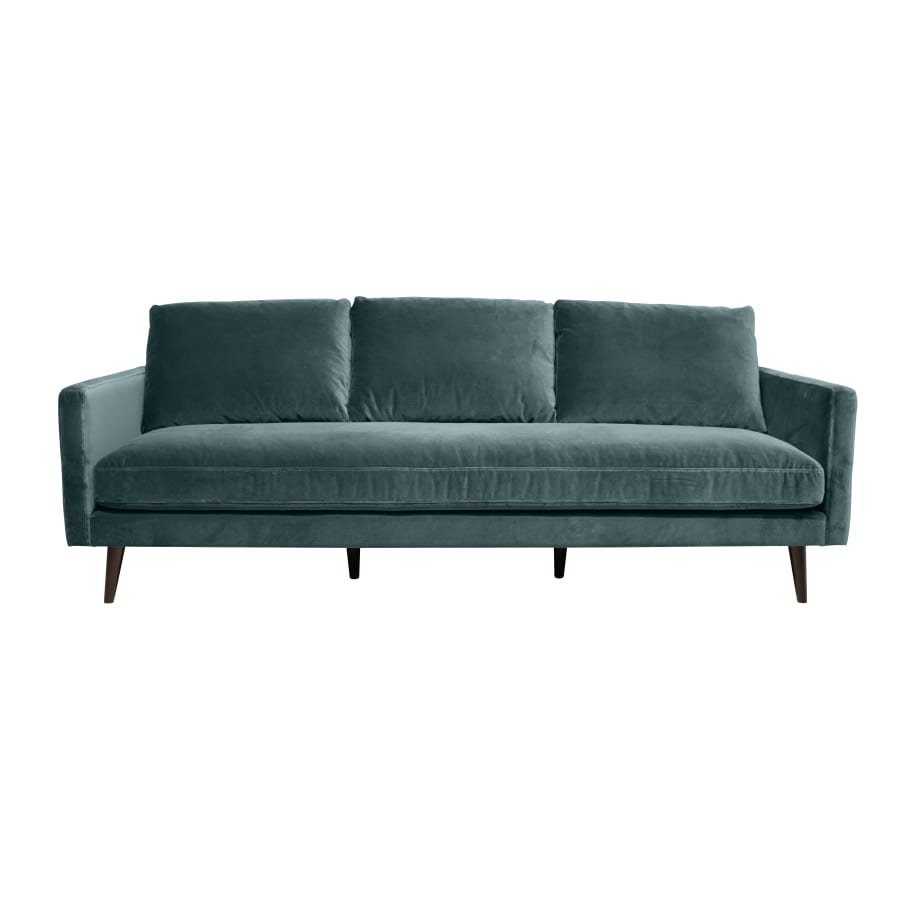 Canapé Kant Maisons du Monde, coloris velours vert cèdre