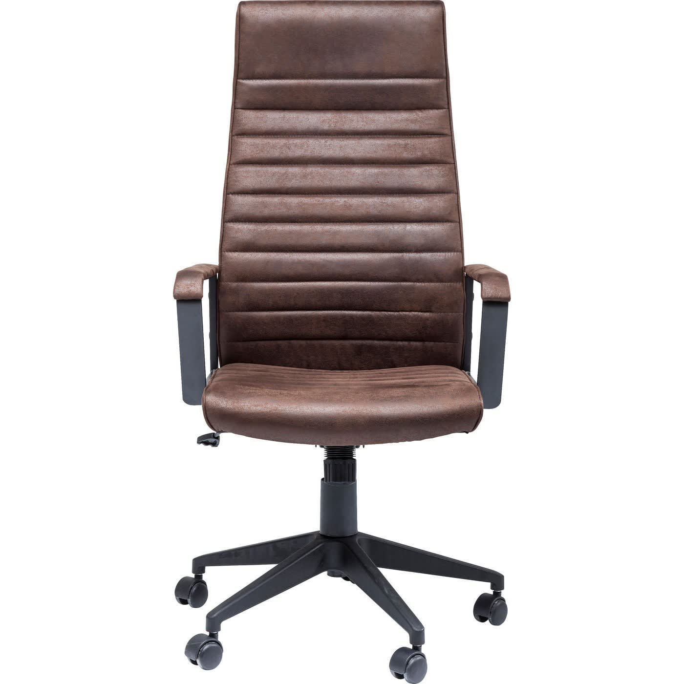 Chaise de bureau pivotante réglable à roulettes brune haute LABORA