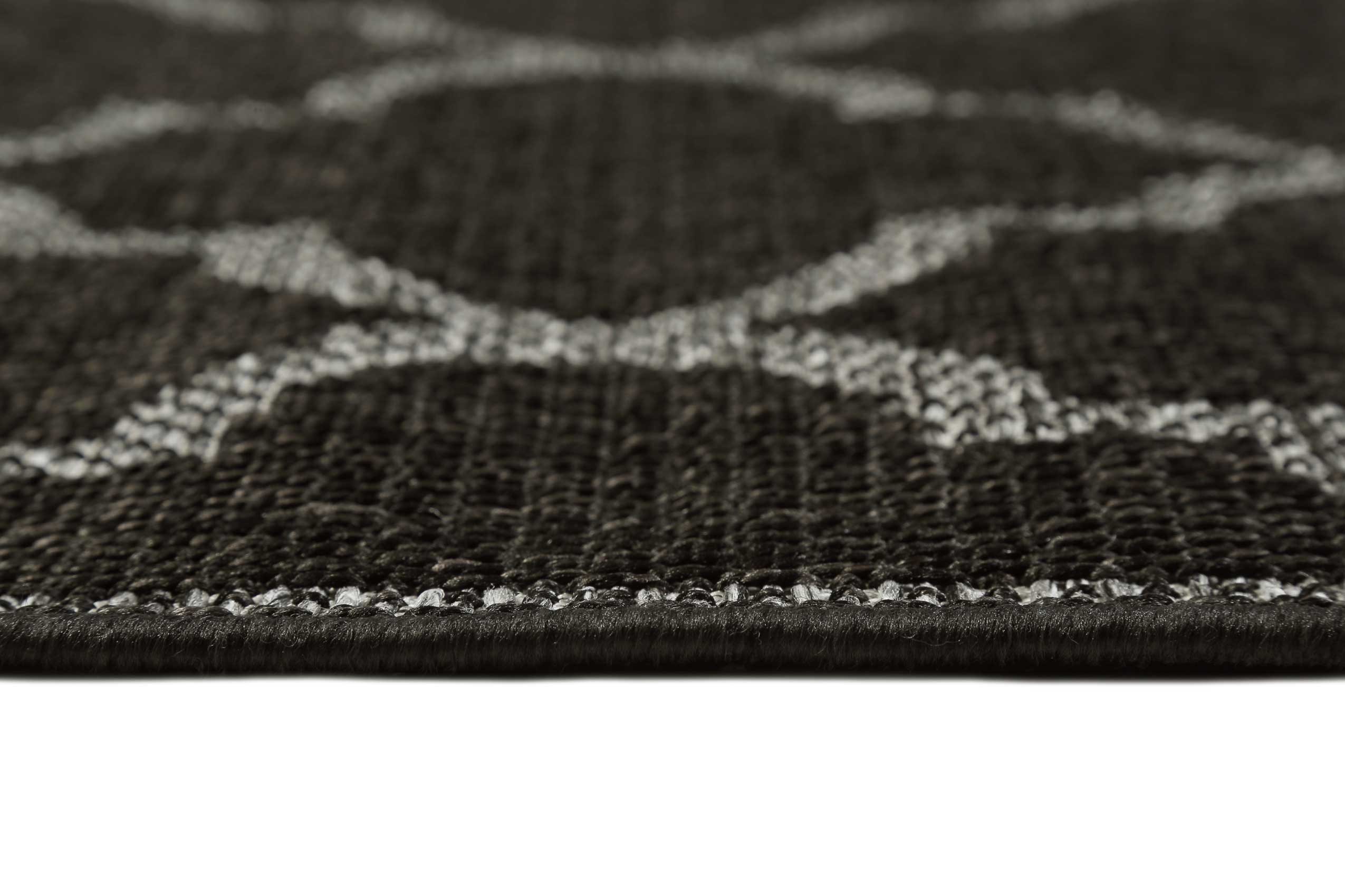 Outdoor-Teppich, schwarzes orientalisches Muster, grau 170x120 Gleamy