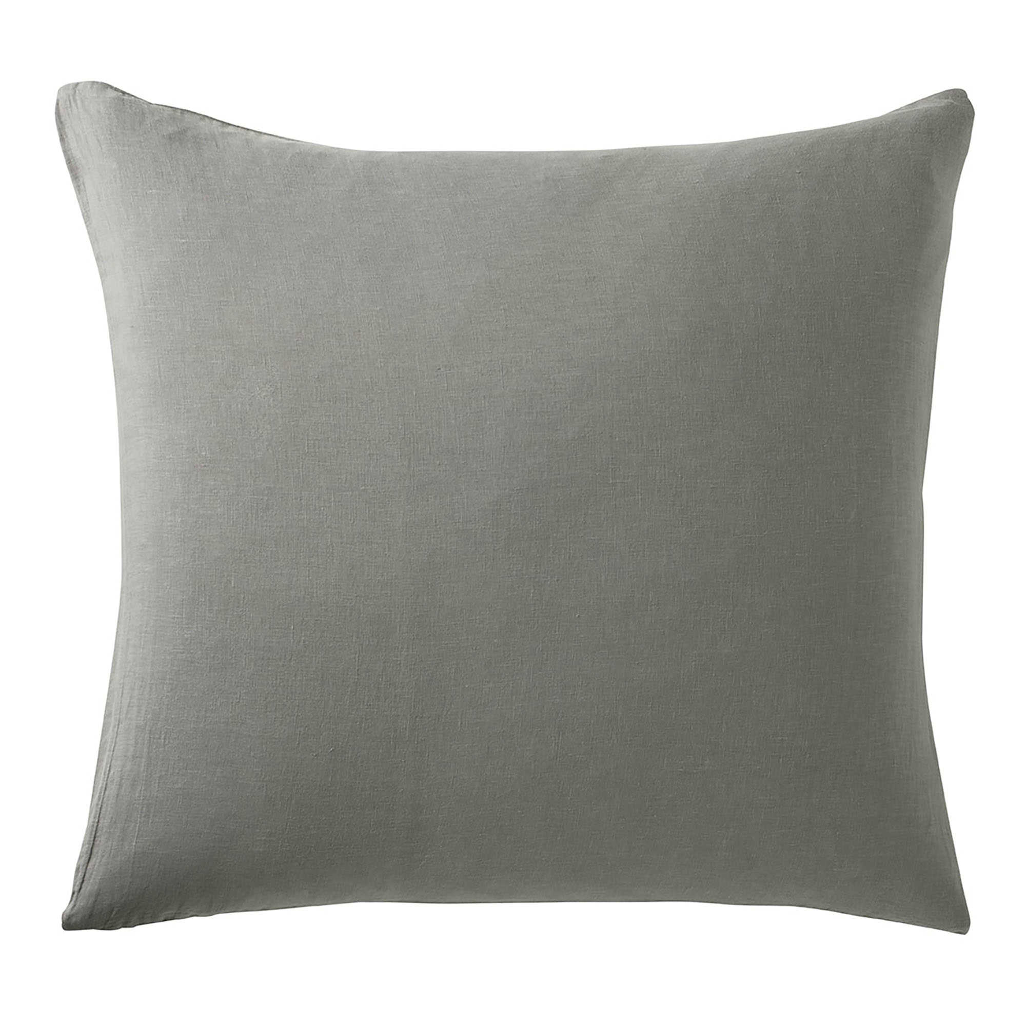 Funda de almohada lino lavado gris rat n 65 x 65 cm STONE WASHED