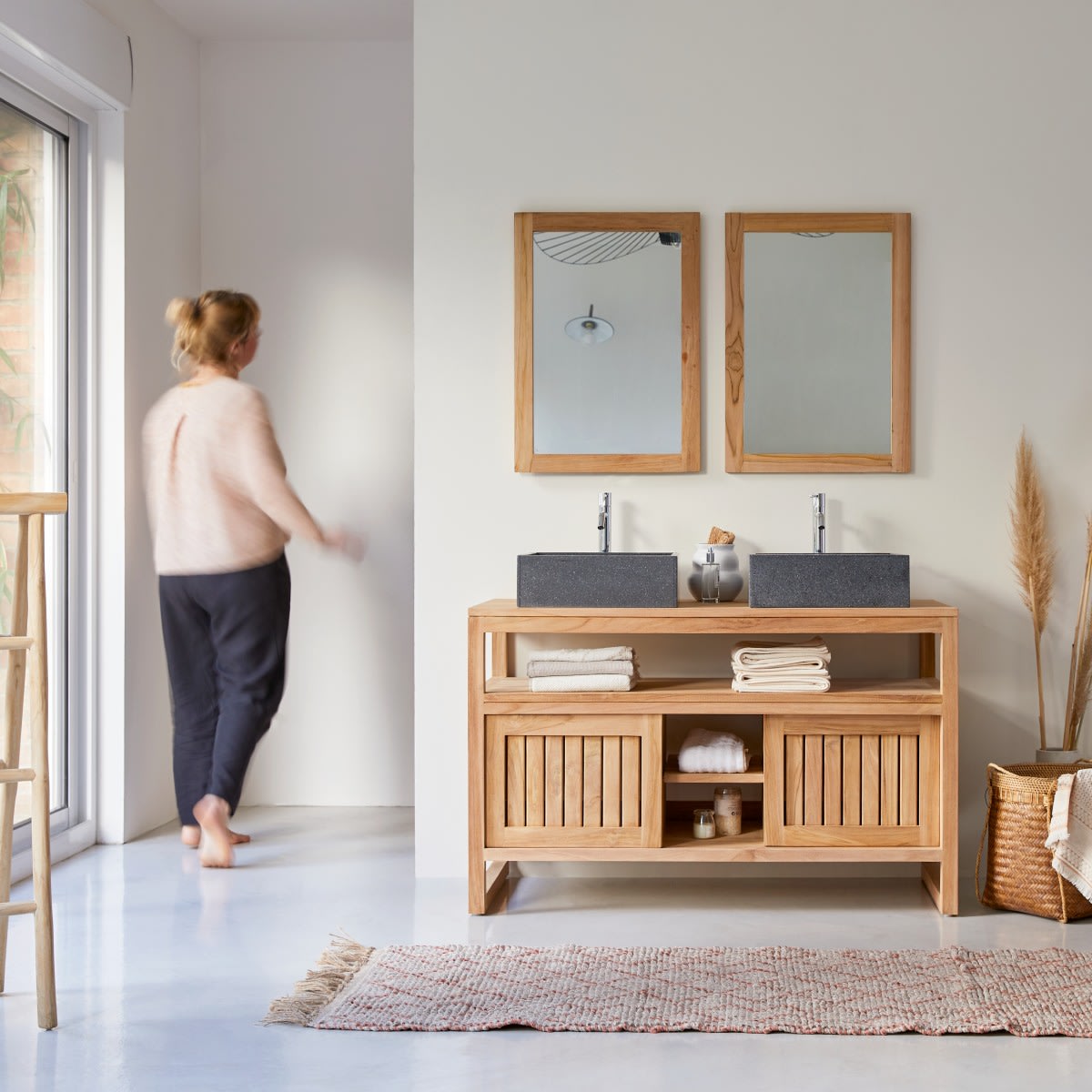 Mobile da bagno in teak massello 120 cm Colonial